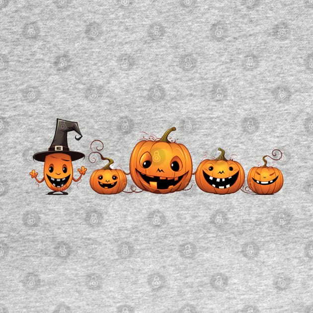 Spooky Halloween Pumpkin Family by DivShot 